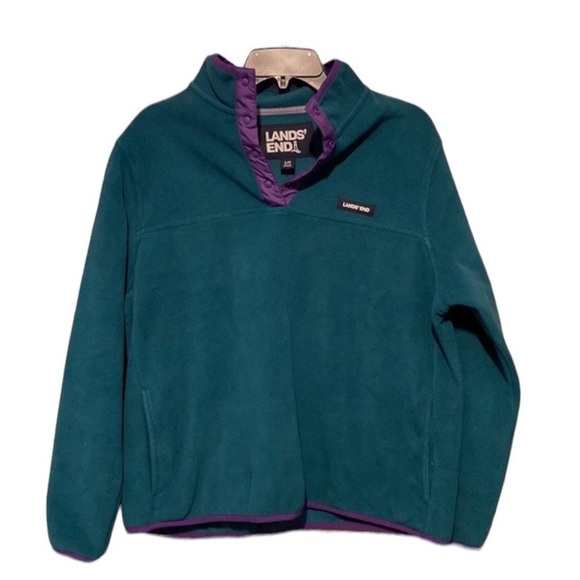 Lands' End Tops - Lands End snap fleece pop over womens size large